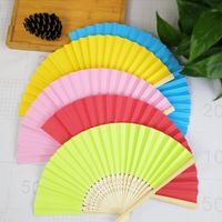 Simple Single-sided Solid Color Candy Color Diy Paper Fan 1 Pieces main image 6