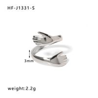 Ig Style Simple Style Heart Shape Solid Color Snake Stainless Steel Plating Hollow Out Open Ring sku image 9