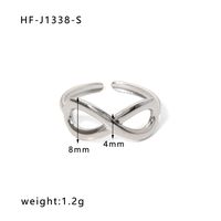 Ig Style Simple Style Heart Shape Solid Color Snake Stainless Steel Plating Hollow Out Open Ring sku image 3