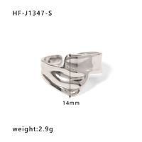 Ig Style Simple Style Heart Shape Solid Color Snake Stainless Steel Plating Hollow Out Open Ring sku image 13