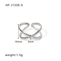Ig Style Simple Style Heart Shape Solid Color Snake Stainless Steel Plating Hollow Out Open Ring sku image 8