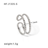 Ig Style Simple Style Heart Shape Solid Color Snake Stainless Steel Plating Hollow Out Open Ring sku image 2