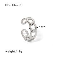 Ig Style Simple Style Heart Shape Solid Color Snake Stainless Steel Plating Hollow Out Open Ring sku image 6
