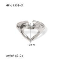 Ig Style Simple Style Heart Shape Solid Color Snake Stainless Steel Plating Hollow Out Open Ring sku image 4