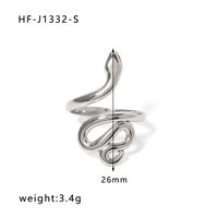 Ig Style Simple Style Heart Shape Solid Color Snake Stainless Steel Plating Hollow Out Open Ring sku image 16