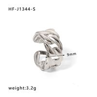 Ig Style Simple Style Heart Shape Solid Color Snake Stainless Steel Plating Hollow Out Open Ring sku image 19