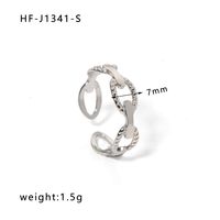 Ig Style Simple Style Heart Shape Solid Color Snake Stainless Steel Plating Hollow Out Open Ring sku image 5