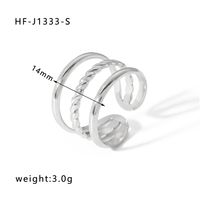 Ig Style Simple Style Heart Shape Solid Color Snake Stainless Steel Plating Hollow Out Open Ring sku image 10