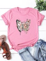 Women's T-shirt Short Sleeve T-shirts Printing Streetwear Butterfly main image 5