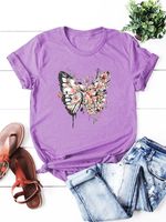 Women's T-shirt Short Sleeve T-shirts Printing Streetwear Butterfly main image 4