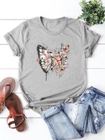 Women's T-shirt Short Sleeve T-shirts Printing Streetwear Butterfly main image 2
