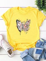 Women's T-shirt Short Sleeve T-shirts Printing Streetwear Butterfly main image 3