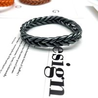 Classic Style Solid Color Silica Gel Braid Unisex Wristband sku image 1