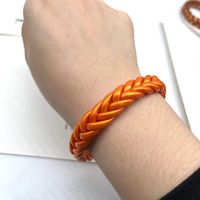 Classic Style Solid Color Silica Gel Braid Unisex Wristband sku image 5