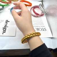 Classic Style Solid Color Silica Gel Braid Unisex Wristband main image 4