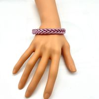 Classic Style Solid Color Silica Gel Braid Unisex Wristband sku image 14