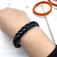 Classic Style Solid Color Silica Gel Braid Unisex Wristband sku image 2