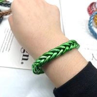 Classic Style Solid Color Silica Gel Braid Unisex Wristband sku image 6