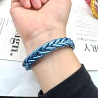 Classic Style Solid Color Silica Gel Braid Unisex Wristband sku image 16