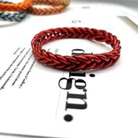 Classic Style Solid Color Silica Gel Braid Unisex Wristband sku image 3