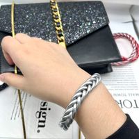 Classic Style Solid Color Silica Gel Braid Unisex Wristband sku image 9