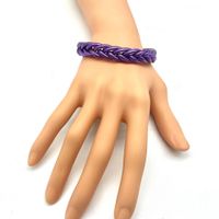 Classic Style Solid Color Silica Gel Braid Unisex Wristband sku image 13