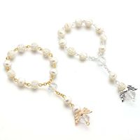 Cross-border Hot Sale Religious Cold Wind Special-interest Design Beads Love Angel Wings Bracelet Rose Pearl Bracelet main image 5