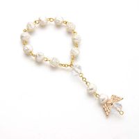 Cross-border Hot Sale Religious Cold Wind Special-interest Design Beads Love Angel Wings Bracelet Rose Pearl Bracelet main image 3