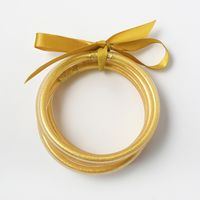 Casual Simple Style Solid Color Bow Knot Plastic Silica Gel Gold Foil Women's Wristband sku image 4