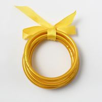 Casual Simple Style Solid Color Bow Knot Plastic Silica Gel Gold Foil Women's Wristband sku image 3