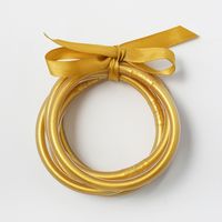 Casual Simple Style Solid Color Bow Knot Plastic Silica Gel Gold Foil Women's Wristband sku image 5