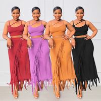 Women's Classic Style Solid Color Polyester Skirt Sets main image 1