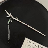 Chinoiserie Retro Bamboo Flower Butterfly Alloy Plating Inlay Rhinestones Pearl Hairpin sku image 57