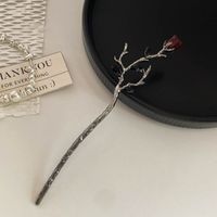 Chinoiserie Retro Bamboo Flower Butterfly Alloy Plating Inlay Rhinestones Pearl Hairpin sku image 28