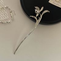 Chinoiserie Retro Bamboo Flower Butterfly Alloy Plating Inlay Rhinestones Pearl Hairpin sku image 26
