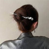 Chinoiserie Retro Bamboo Flower Butterfly Alloy Plating Inlay Rhinestones Pearl Hairpin main image 2