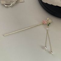 Chinoiserie Retro Bamboo Flower Butterfly Alloy Plating Inlay Rhinestones Pearl Hairpin sku image 49