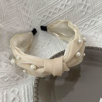 Ig Style Sweet Solid Color Flower Cloth Inlay Rhinestones Pearl Hair Band sku image 83
