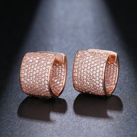 1 Pair Classic Style Geometric Plating Inlay Copper Zircon Rhodium Plated Hoop Earrings main image 7