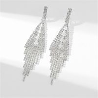 Glam Shiny Tassel Rhinestone Inlay Rhinestones Silver Plated Women's Drop Earrings main image 3