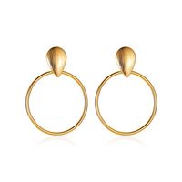 Simple Style Streetwear Solid Color Metal Copper Plating Hollow Out Inlay Zircon 18k Gold Plated Gold Plated Silver Plated Women's Earrings sku image 2