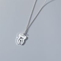 Simple Style Teeth Titanium Steel Plating Hollow Out Gold Plated Pendant Necklace Long Necklace main image 3