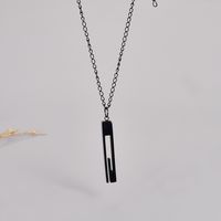 Casual Simple Style Square Titanium Steel Plating Gold Plated Pendant Necklace Long Necklace main image 4