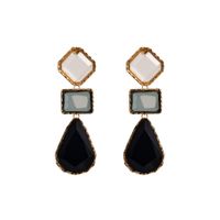 Casual Elegant Sweet Square Alloy Inlay Resin Gold Plated Women's Drop Earrings main image 5
