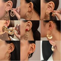 Simple Style Streetwear Solid Color Metal Copper Plating Hollow Out Inlay Zircon 18k Gold Plated Gold Plated Silver Plated Women's Earrings main image 1