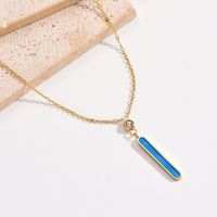 304 Stainless Steel 14K Gold Plated Elegant Simple Style Epoxy Plating Inlay Rectangle Rhinestones Necklace main image 3