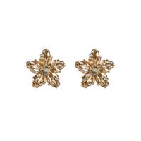Elegant Luxurious Sweet Pentagram Alloy Inlay Rhinestones Gold Plated Women's Ear Studs main image 3