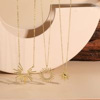 Elegant Classic Style Sun Copper Irregular Plating 14k Gold Plated Pendant Necklace main image 8
