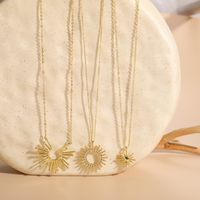 Elegant Classic Style Sun Copper Irregular Plating 14k Gold Plated Pendant Necklace main image 6