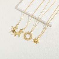 Elegant Classic Style Sun Copper Irregular Plating 14k Gold Plated Pendant Necklace main image 5
